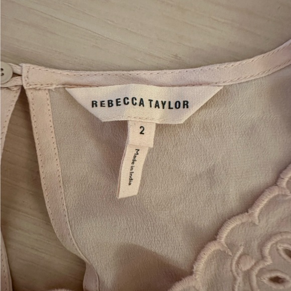 Rebecca Taylor teardrop eyelet 100% silk blouse size 2 - Picture 14 of 15